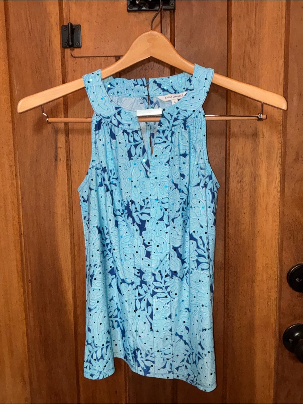 Sleeveless Blue Floral Statement Halter